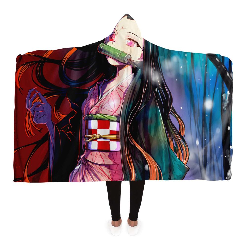Demon Salyer Nezuko Kamado Lady Hooded Blanket