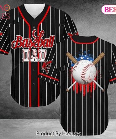 Baseball Dad Jersey - Patriotic Stripes & Stars Design - Perfect Gift For Sports Lovers