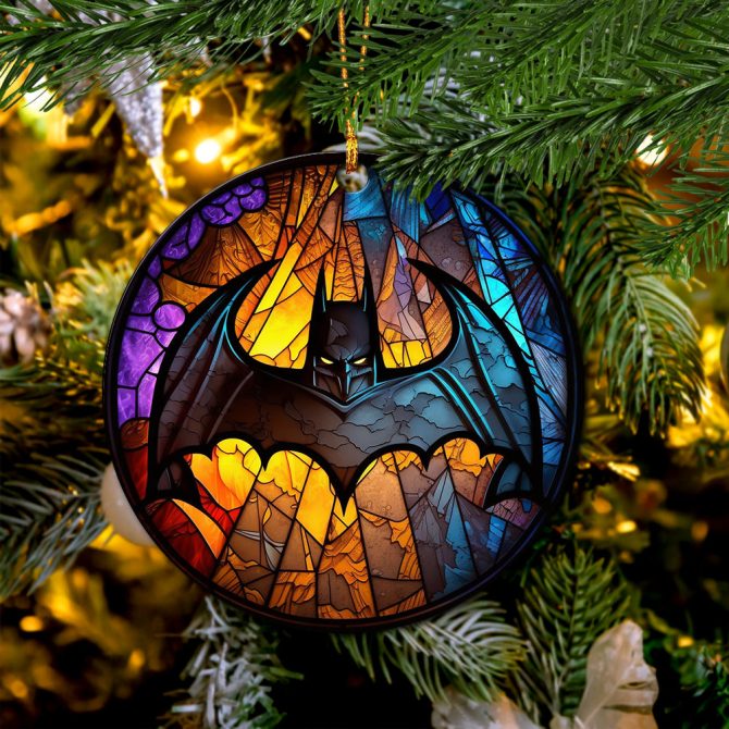 Batman Logo Stained Glass Mica Ornament Perfect Gift For Holiday - Image 3
