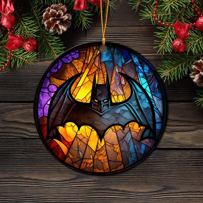 Batman Logo Stained Glass Mica Ornament Perfect Gift For Holiday - Image 2