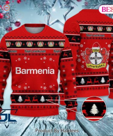 Bayer Leverkusen Christmas Sweater - Festive Red Holiday Knit By Haotees
