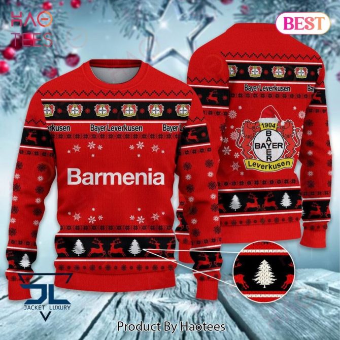 Bayer Leverkusen Christmas Sweater - Festive Red Holiday Knit By Haotees