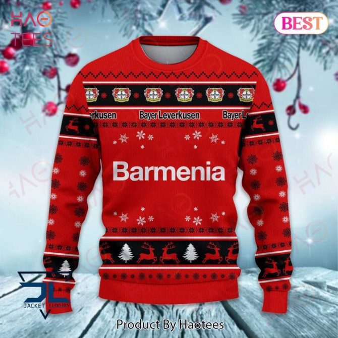 Bayer Leverkusen Christmas Sweater - Festive Red Holiday Knit By Haotees - Image 2