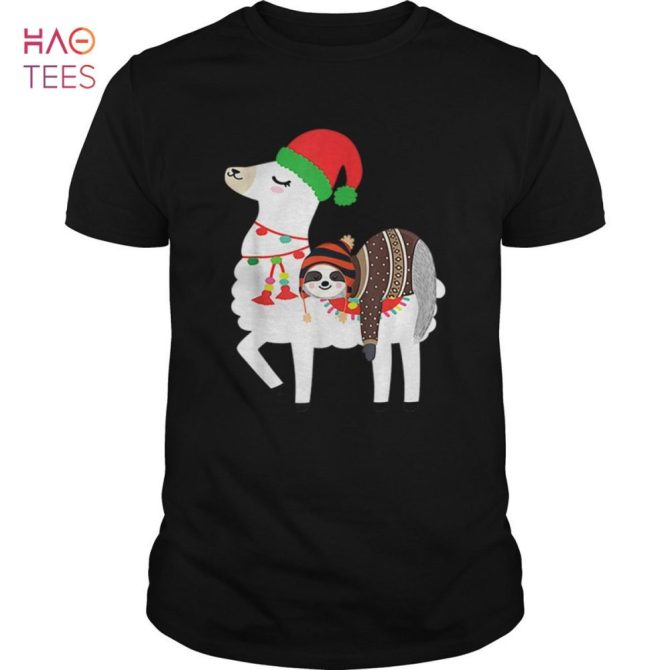 Best Beautiful Christmas Ugly Christmas Sweaters Sloth Riding Llama Hat Alpaca Shirt