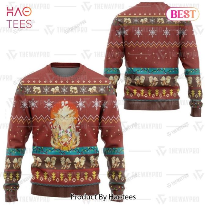 Festive Arcanine Christmas Sweater - Cozy Holiday Knit By Haotees
