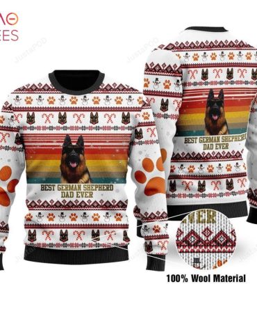 Best Best German Shepherd Dog Dad Ugly Christmas Ugly Christmas Sweater All Over