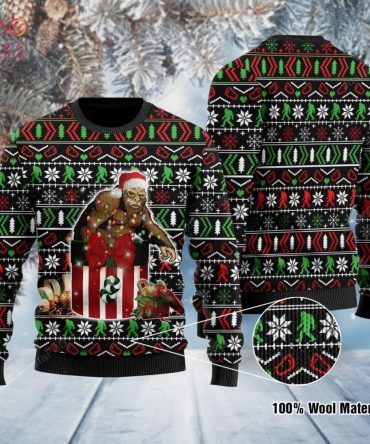 Best Bigfoot Ugly Christmas Ugly Christmas Sweater All Over Print Sweatshirt Ugly Christmas Sweater
