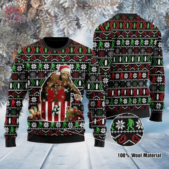 Best Bigfoot Ugly Christmas Ugly Christmas Sweater All Over Print Sweatshirt Ugly Christmas Sweater