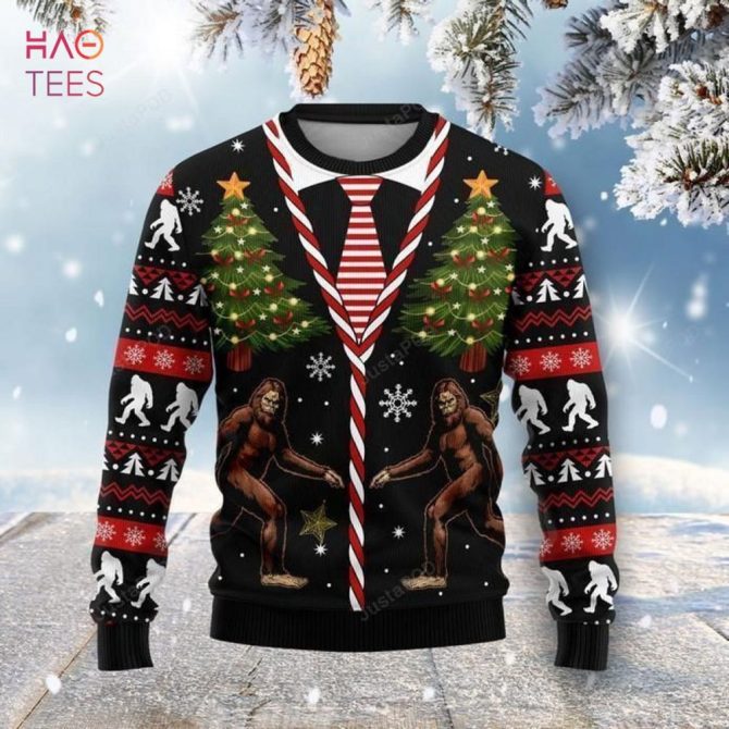 Best Bigfoot Ugly Christmas Ugly Christmas Sweater All Over Print Sweatshirt Ugly Christmas Sweater - Image 3