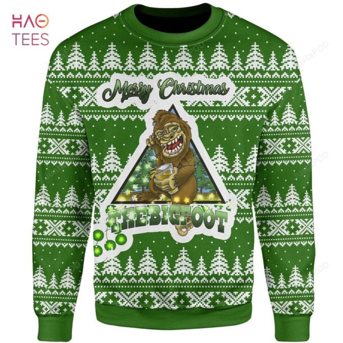 Best Bigfoot Ugly Christmas Ugly Christmas Sweater All Over Print Sweatshirt Ugly Christmas Sweater - Image 5