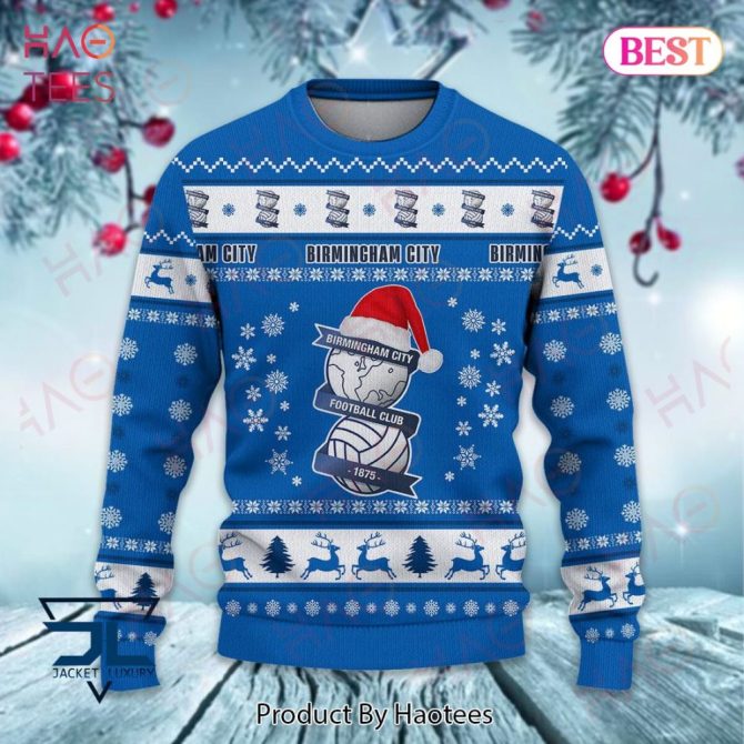 Birmingham City Fc Festive Sweater - Cozy Holiday Knit With Santa Hat Design - Image 2