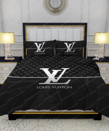 Black And White Veinstone Louis Vuitton Bedding Sets