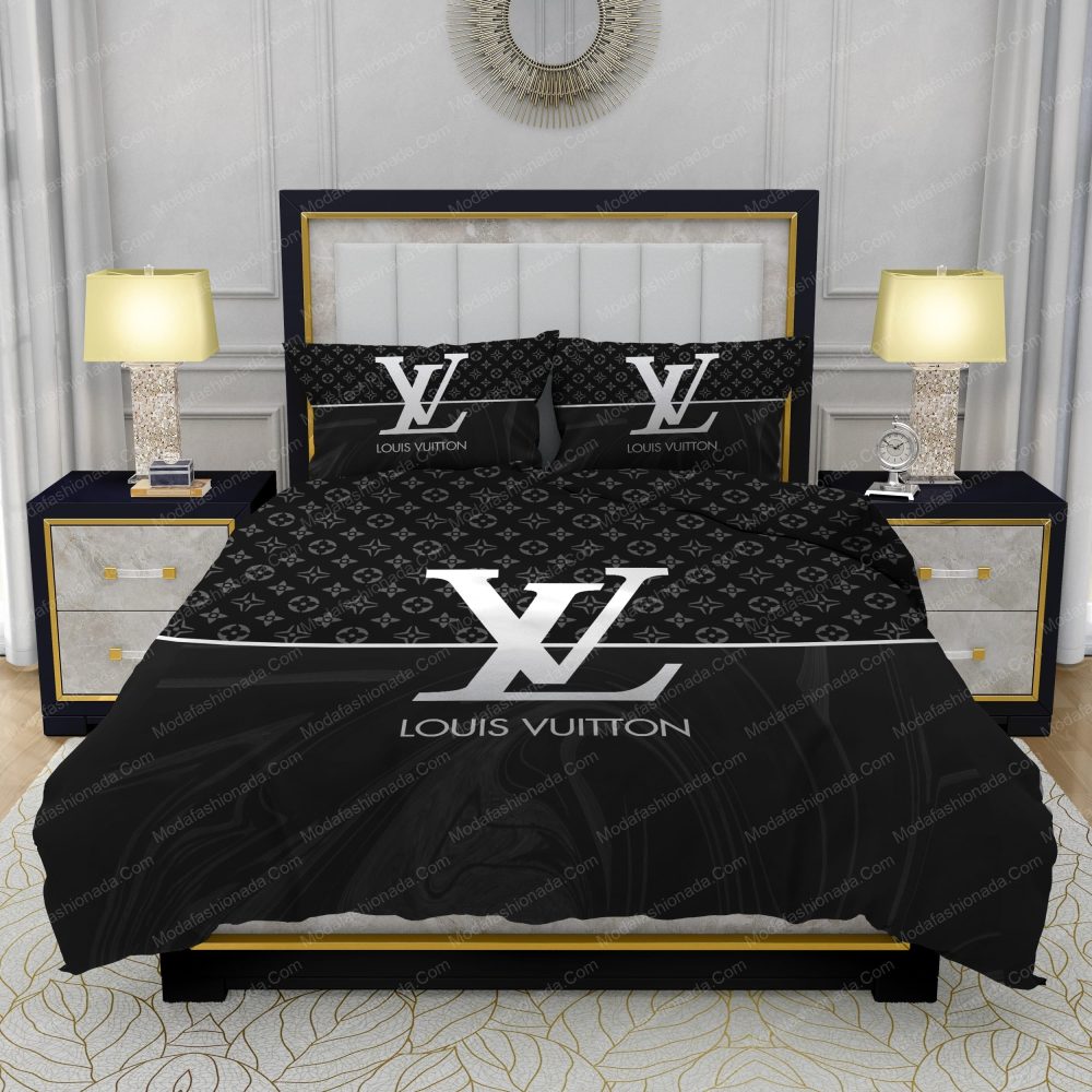 Black And White Veinstone Louis Vuitton Bedding Sets