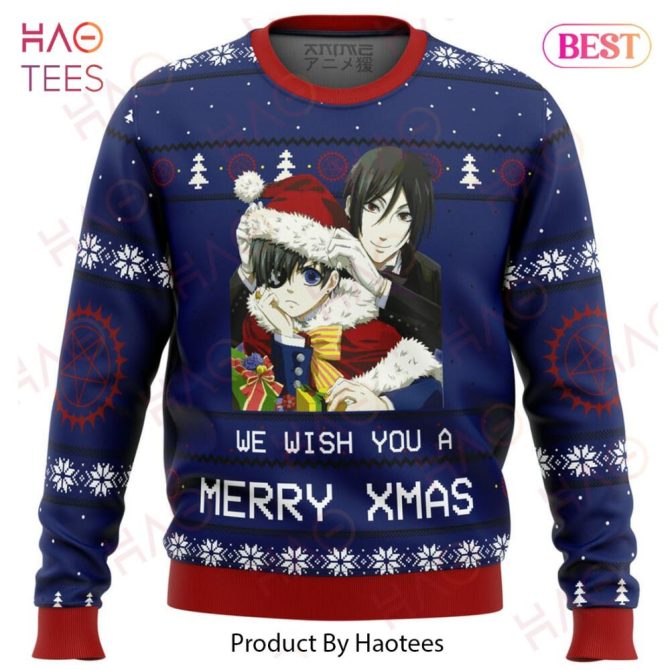 Black Butler Merry Xmas Ugly Christmas Ugly Christmas Sweater