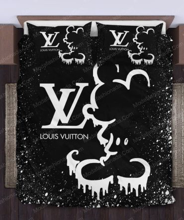 Black Mickey Mouse Louis Vuitton Bedding Sets