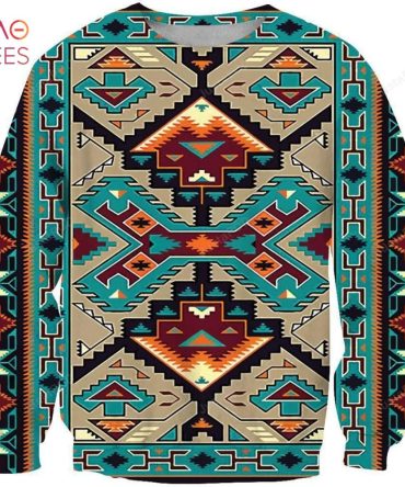 Best Blue Tribe Design Ugly Christmas Ugly Christmas Sweater All Over Print Sweatshirt