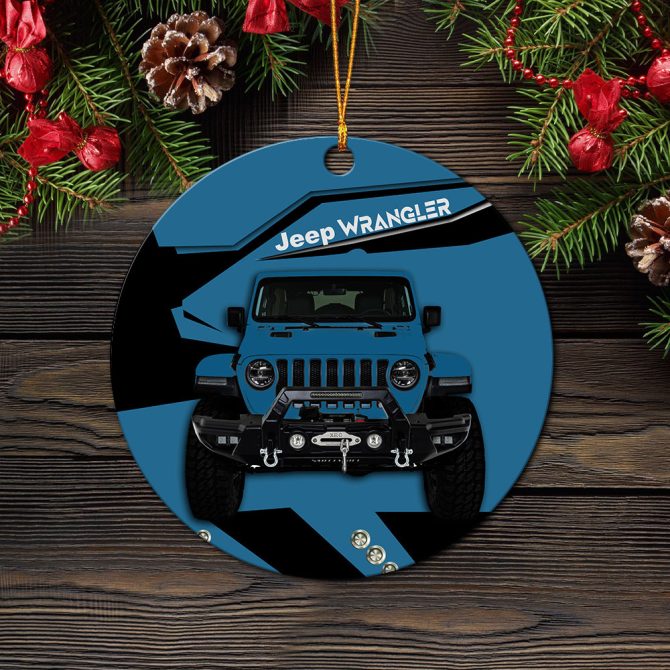 Blue Jeep Mica Ornament Perfect Gift For Holiday - Image 2