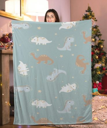 Cozy Dinosaur Galaxy Blanket - Soft, Cute, Perfect For Kids' Room Or Gift