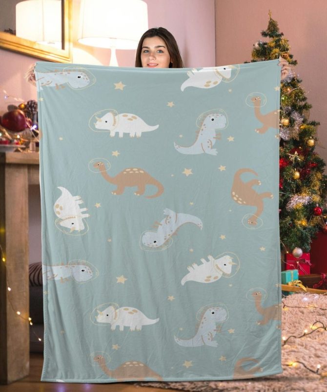 Cozy Dinosaur Galaxy Blanket - Soft, Cute, Perfect For Kids' Room Or Gift