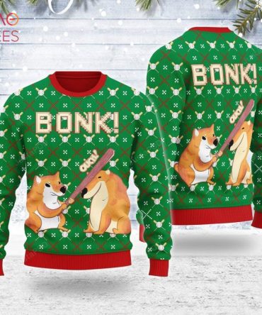 Best Bonk Dog Ugly Christmas Ugly Christmas Sweater All Over Print Sweatshirt Ugly