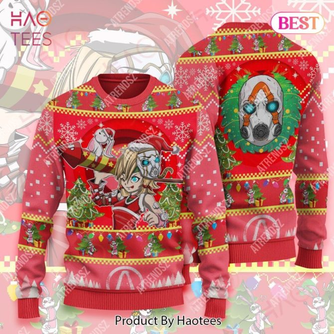 Borderlands Ugly Christmas Sweater Tina Christmas Red Ugly Christmas Sweater Borderland Long Sleeve Ugly Christmas Sweater