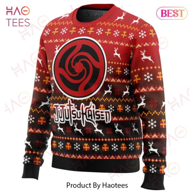 Bottons Symbol Jujutsu Kaisen Ugly Christmas Ugly Christmas Sweater - Image 2