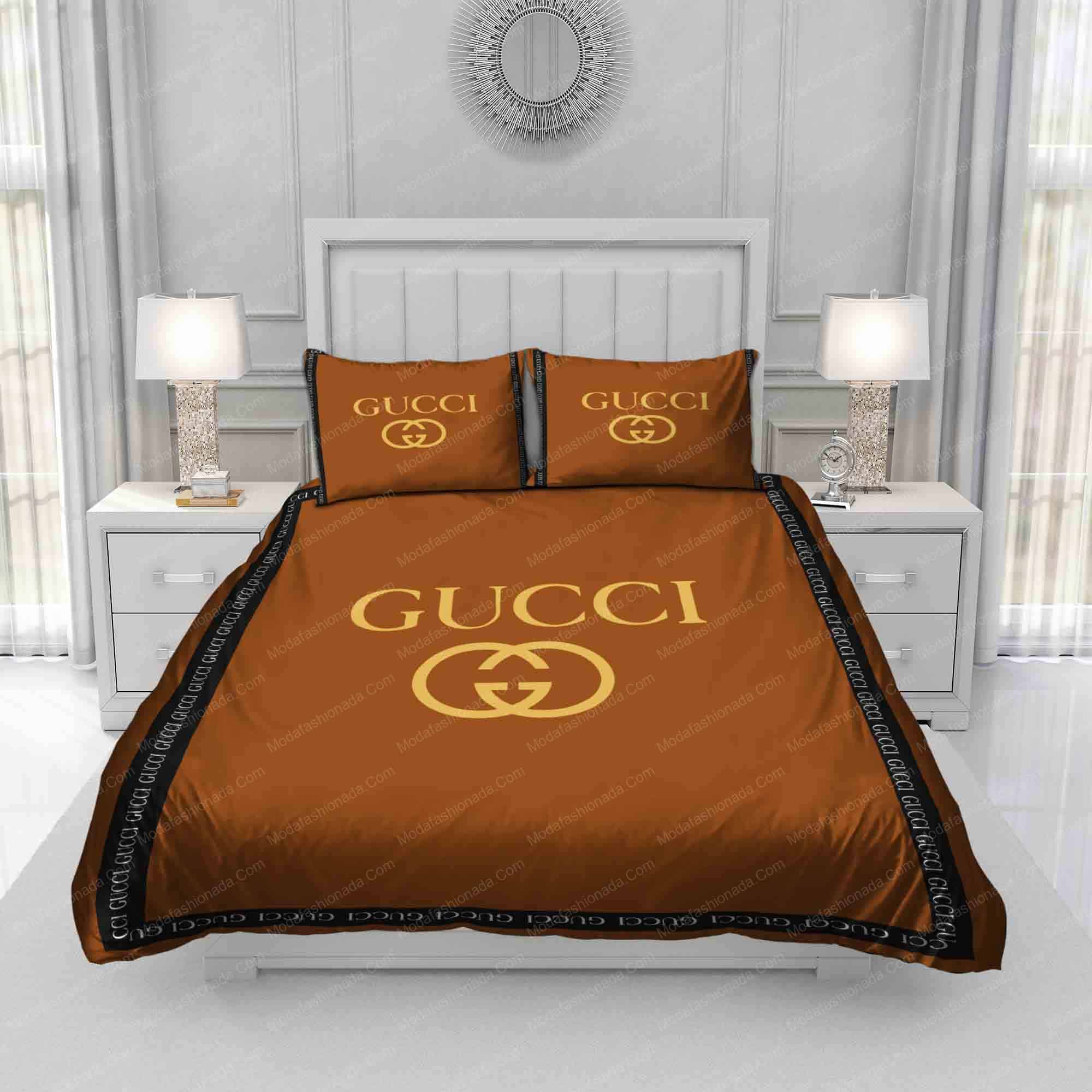 Brown Gucci Bedding Sets - Image 3