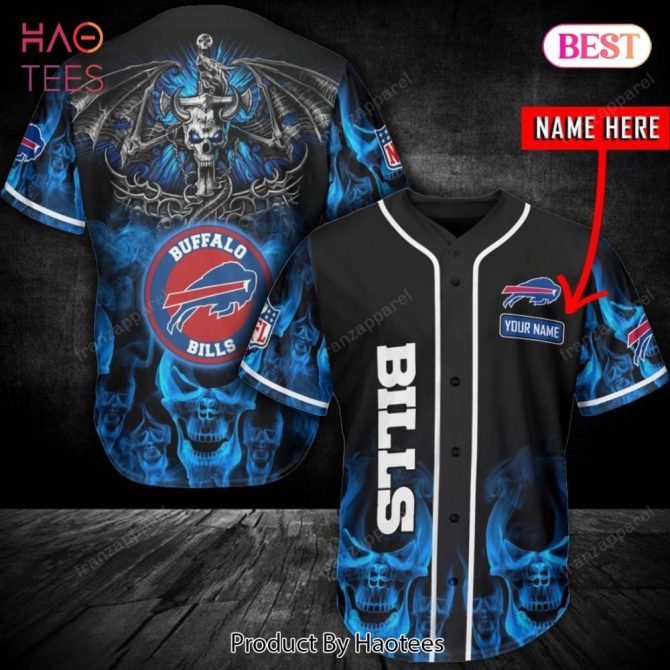 Custom Buffalo Bills Jersey - Personalized Name & Skull Design - Perfect Gift For Fans