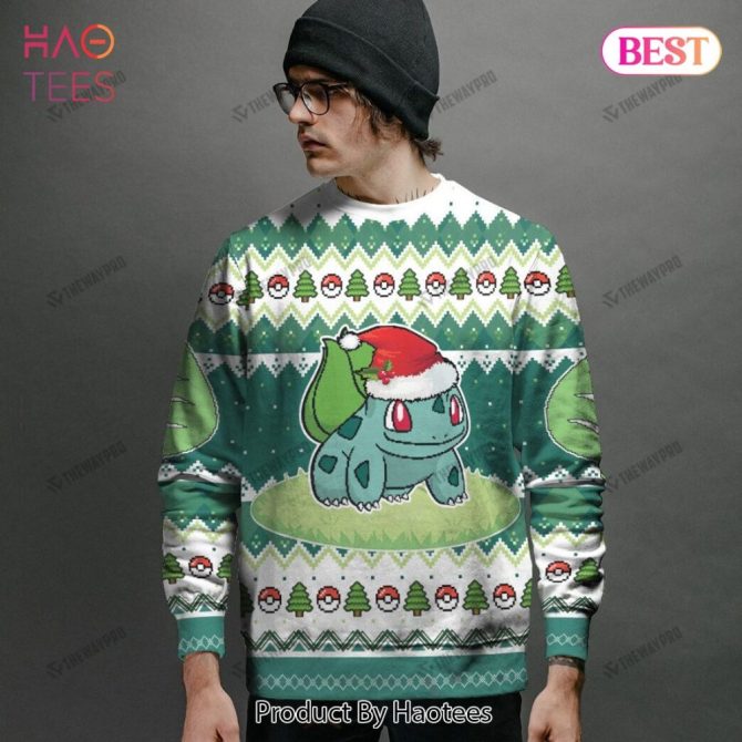 Custom Name Bulbasaur Christmas Sweater - Perfect Personalized Holiday Gift! - Image 2