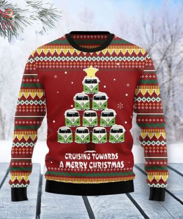 Bus Tree Merry Christmas Ugly Christmas Ugly Christmas Sweater