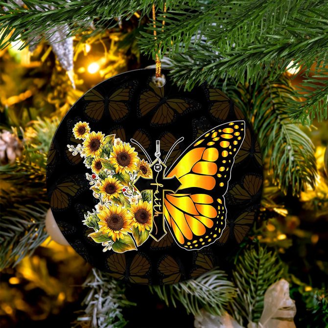 Butterfly Sun Flower Mica Ornament Perfect Gift For Holiday - Image 2