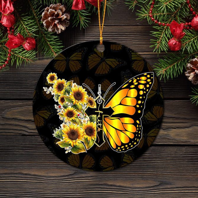 Butterfly Sun Flower Mica Ornament Perfect Gift For Holiday - Image 3