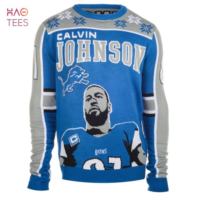 Best Calvin Johnson 81 Detroit Lions Nfl Player Ugly Christmas Sweater