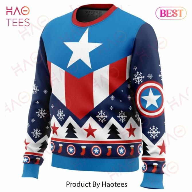 Captain America Ugly Christmas Ugly Christmas Sweater - Image 2
