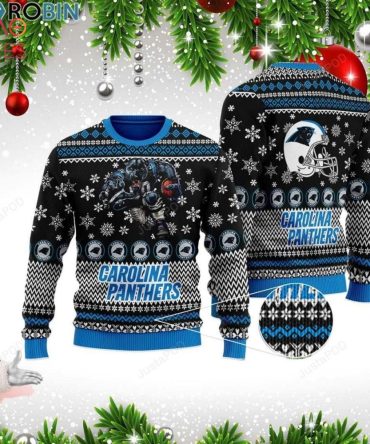 Best Carolina Panthers Football Ugly Christmas Ugly Christmas Sweater All Over Print Sweatshirt