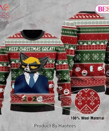 Cat Christmas Ugly Christmas Sweater Trump Cat Keep Christmas Great Green Red Ugly Christmas Sweater Ugly Christmas Sweater