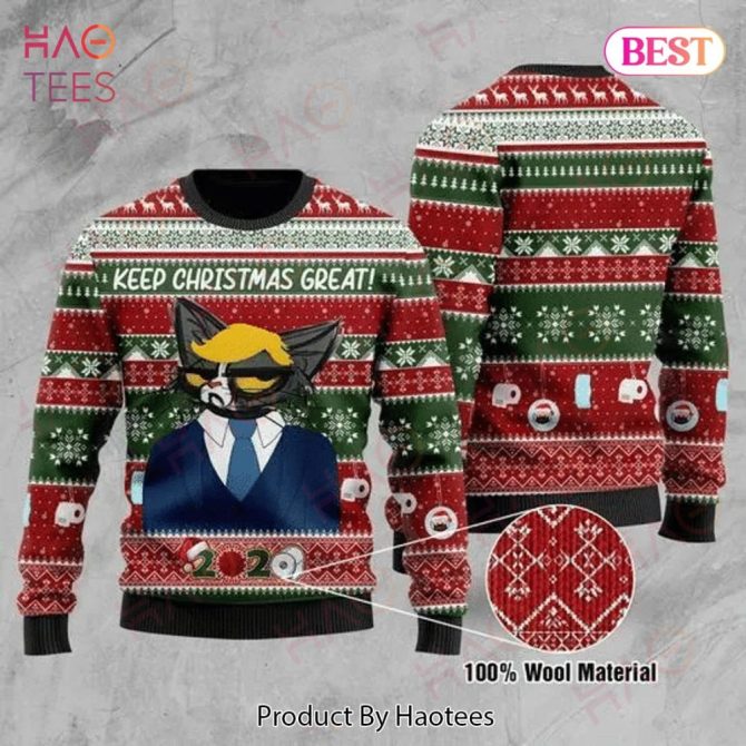 Cat Christmas Ugly Christmas Sweater Trump Cat Keep Christmas Great Green Red Ugly Christmas Sweater Ugly Christmas Sweater