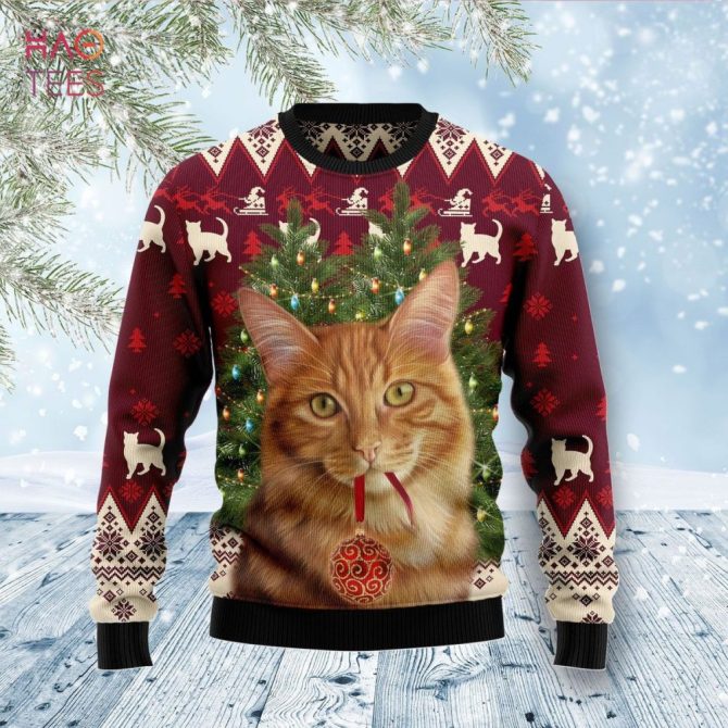 Cat Decor Pine Xmas Ugly Christmas Ugly Christmas Sweater