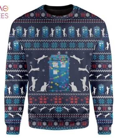 Best Cat Door Christmas For Unisex Ugly Christmas Ugly Christmas Sweater All Over