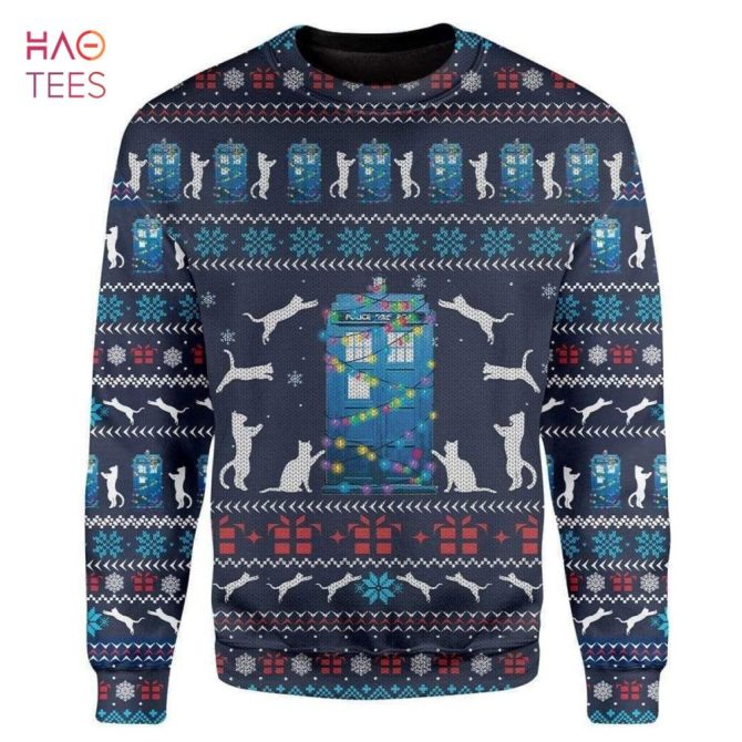 Best Cat Door Christmas For Unisex Ugly Christmas Ugly Christmas Sweater All Over