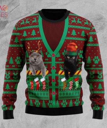 Cat Pocket Xmas Ugly Christmas Ugly Christmas Sweater