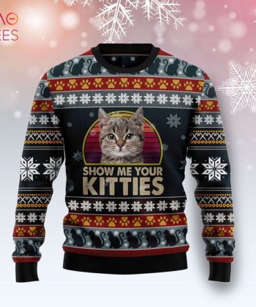 Cozy Cat Lover'S Ugly Christmas Sweater - Show Me Your Kitties Design, Perfect Holiday Gift