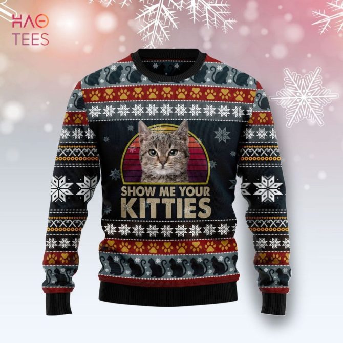 Cozy Cat Lover'S Ugly Christmas Sweater - Show Me Your Kitties Design, Perfect Holiday Gift