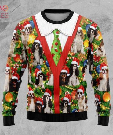 Cavalier King Charles Spaniel Pine Ugly Christmas Ugly Christmas Sweater