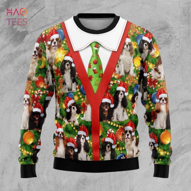 Cavalier King Charles Spaniel Pine Ugly Christmas Ugly Christmas Sweater