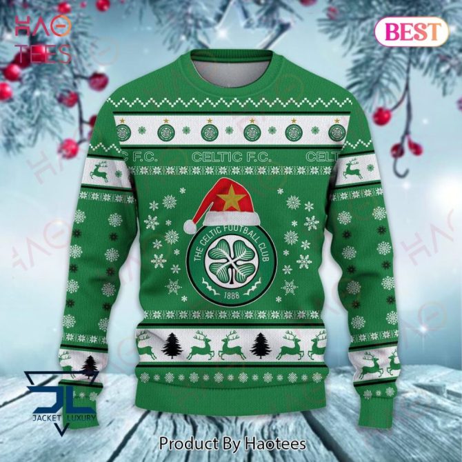 Celtic F.C. Christmas Sweater - Festive Green Holiday Jumper For Fans - Image 2