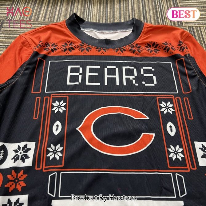 Chicago Bears Ugly Christmas Sweater - Festive Football Design, Unisex Holiday Crewneck - Image 4