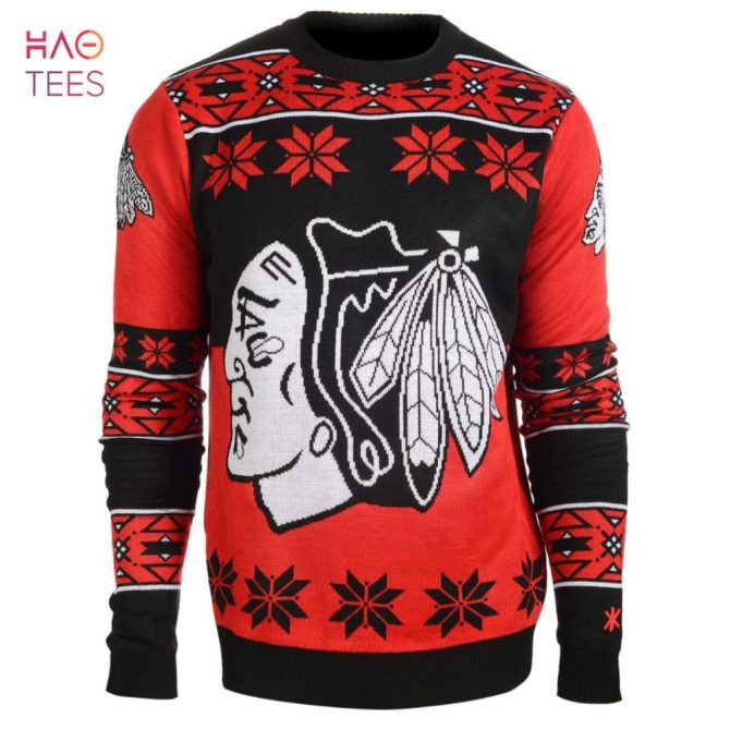 Best Chicago Blackhawks_ Chicago Blackhawks Big Logo Nhl Ugly Christmas Sweater