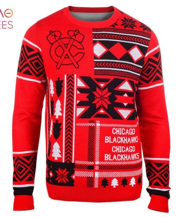 Best Chicago Blackhawks Nhl Patches Ugly Christmas Sweater