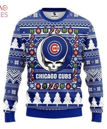 Best Chicago Cubs Grateful Dead Ugly Christmas Ugly Christmas Sweater All Over Print